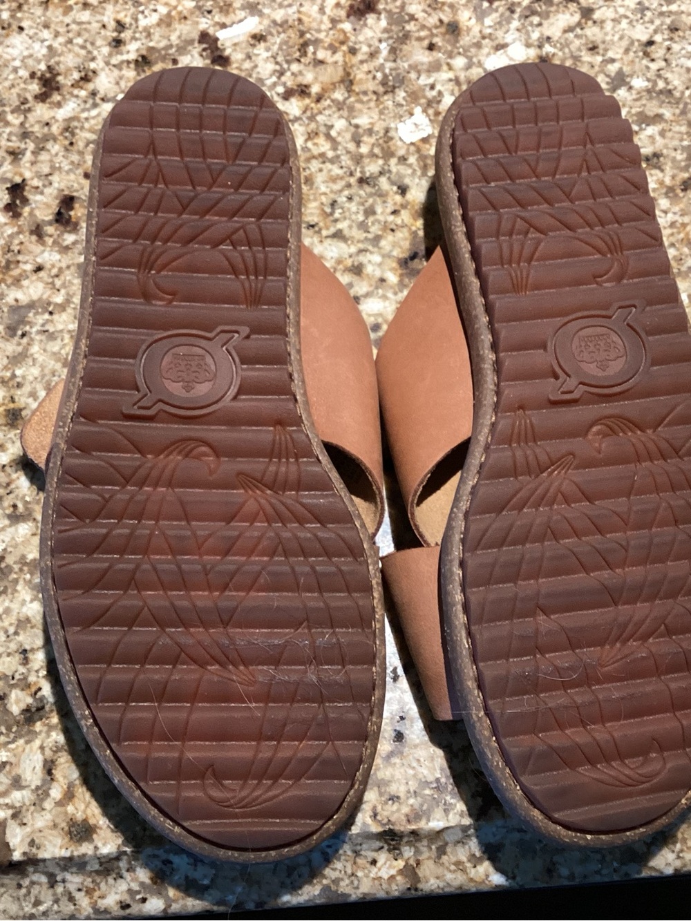 Born Tan Crisscross Leather Slide Sandals with Buckle - Picture 3 of 5